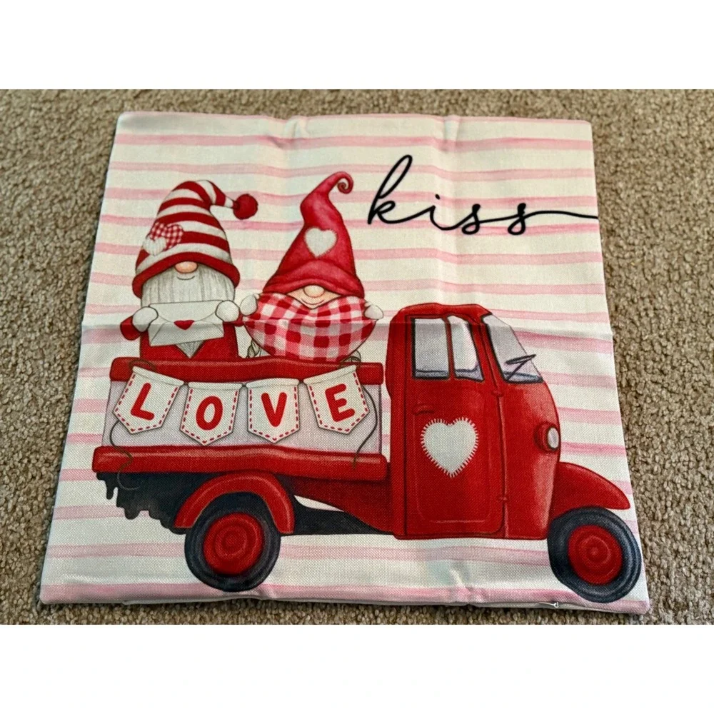 Ohok Valentine's Day Throw Pillow Covers‎ Set of 4 Gnomes Love Rae Dunn Style